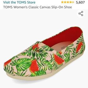 Toms canvas flats Ortho inserts bnib watermelon